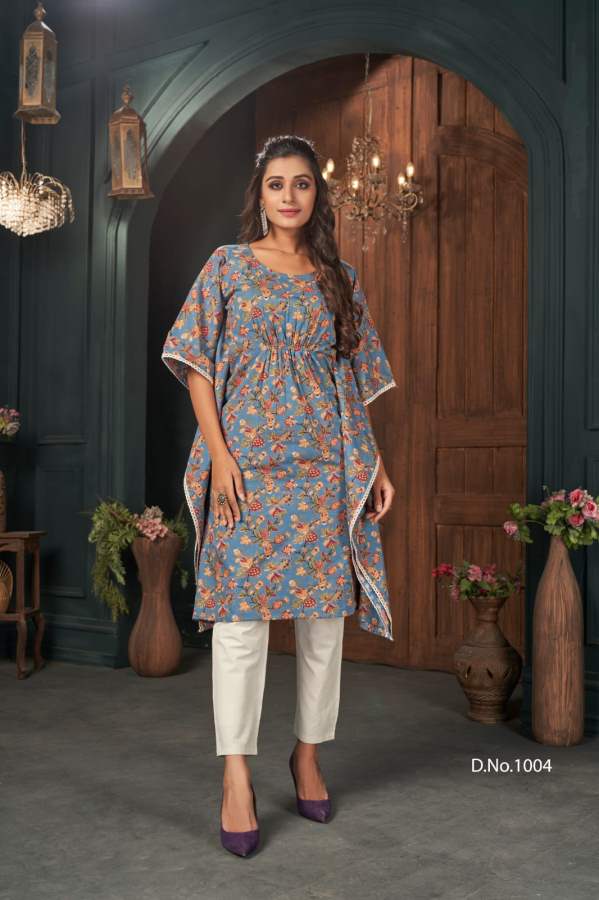 Banwery Kaftans Fancy Ethnic Wear Designer Cotton Kaftan Kurti Collection